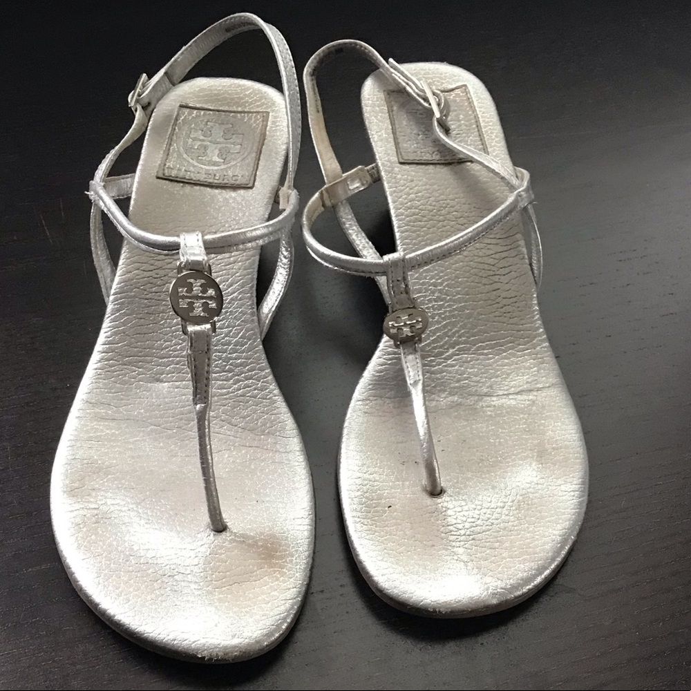 Tory Burch Silver wedge sandal